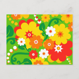 Funny Flower Power Wallpaper Postcard
