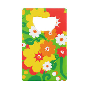 Funny Flower Power Wallpaper Wallet Bottle Opener