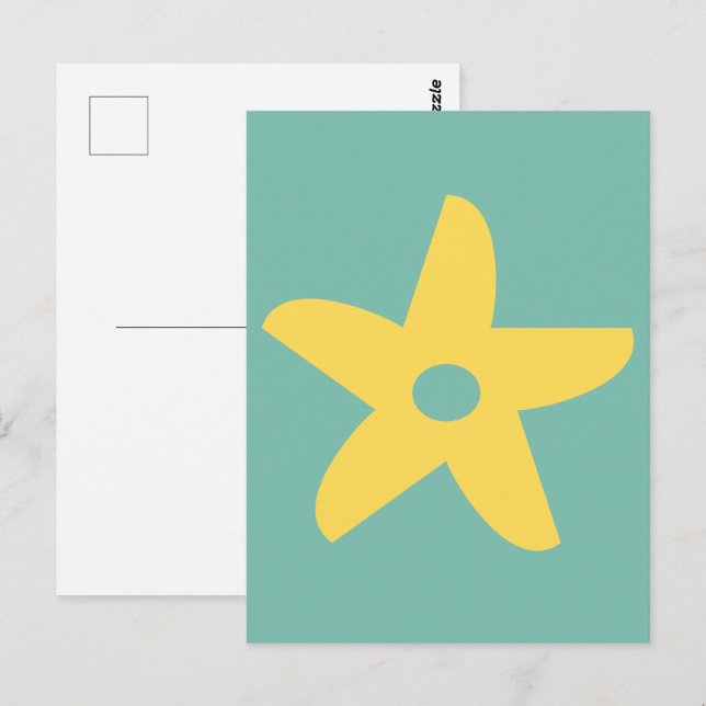 Funny Flower Throw Pillow Postcard (Front/Back)
