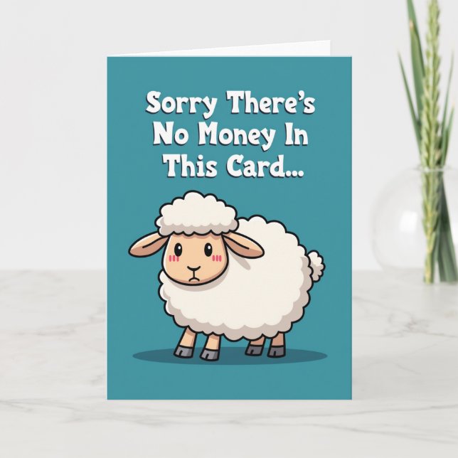 Funny Fluffy Sheep Birthday Card (Front)