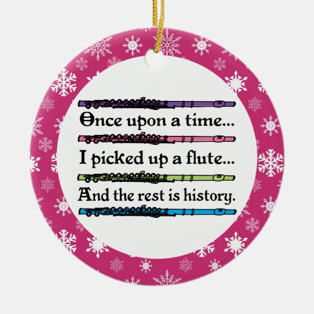 Funny Flute Music Christmas Ornament Gift (Front)