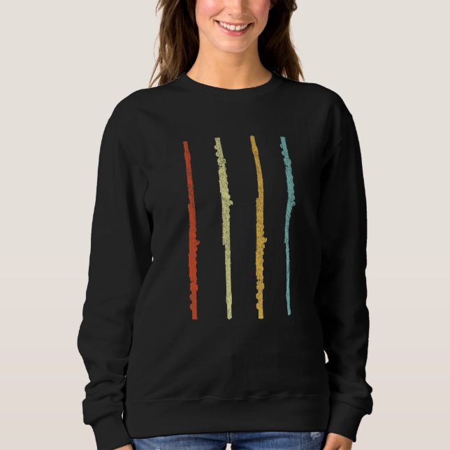 Funny Flute Player Flutist Retro   Sweatshirt (Front)