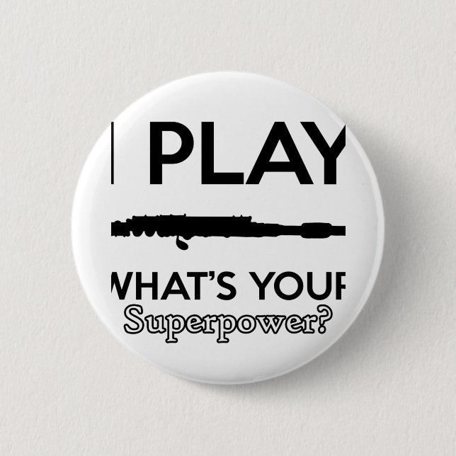 funny flutes design 2 inch round button (Front)