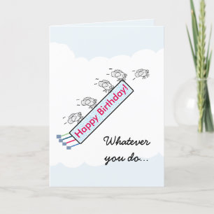 Funny Fly By Birthday Card