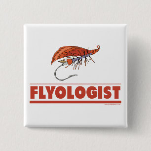 Funny Fly Fishing 2 Inch Square Button