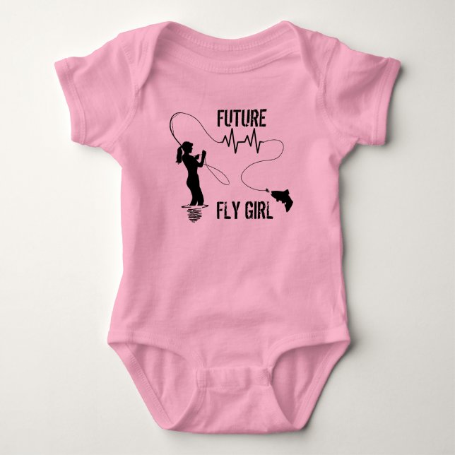 Funny Fly Fishing Baby Bodysuit (Front)