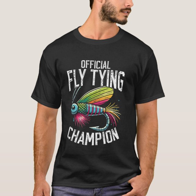 Funny Fly Tring Trout Fishing Fly Casting Dry Fly  T-Shirt (Front)