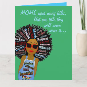 Funny Fly Word Art African American Mother Card