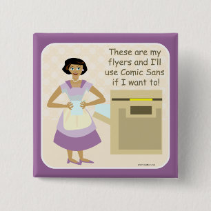 Funny Flyer Design Goddess Cartoon Fun Slogan 2 Inch Square Button