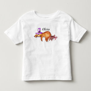Funny Flying Sloth Witch Toddler T-shirt