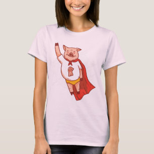 Funny Flying Super Pig T-shirt