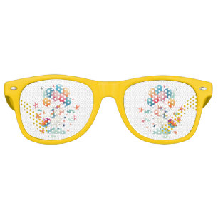 Funny Flying Unicorn Rainbow Colours 1st Birthday Retro Sunglasses