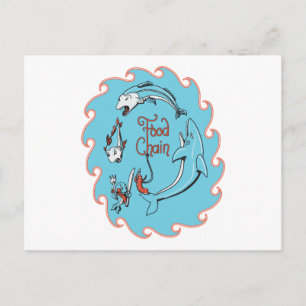 funny food chain vector graphic postcard