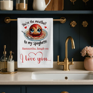 Funny Food Valentine Kitchen Towel Love Gift