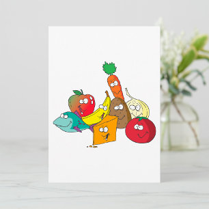 Funny Food With Faces Invitation