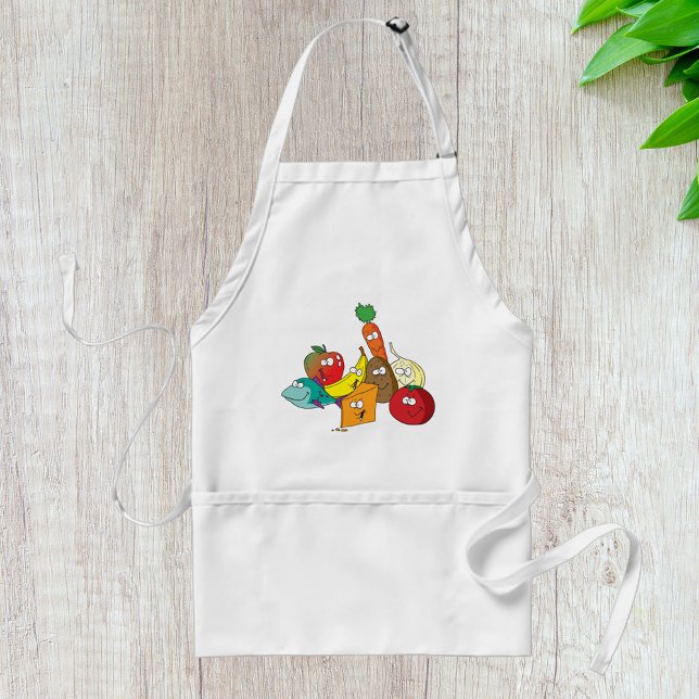 Funny Food With Faces Standard Apron (Creator Uploaded)