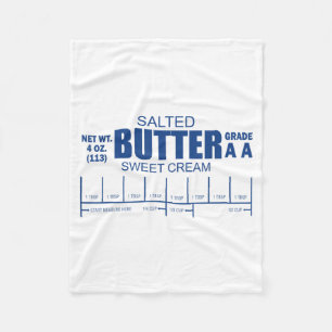 Funny Foodie Baker Baking Salted Butter  Fleece Blanket