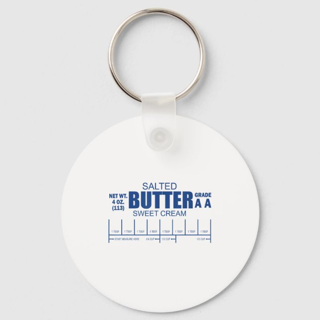 Funny Foodie Baker Baking Salted Butter  Keychain (Front)