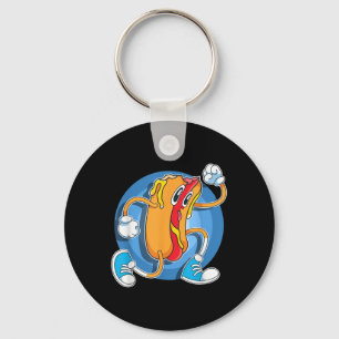 Funny Foodie Hot Dog Lover Fast Food Franks Sausag Keychain