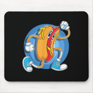 Funny Foodie Hot Dog Lover Fast Food Franks Sausag Mouse Pad
