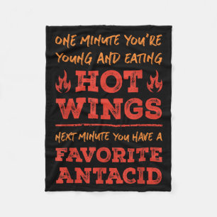 Funny Foodie Quote Hot Wings Bbq Buffalo Chicken Fleece Blanket