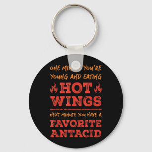 Funny Foodie Quote Hot Wings Bbq Buffalo Chicken Keychain