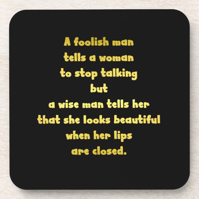 Funny Foolish and Wise Man Joke Coaster (Front)