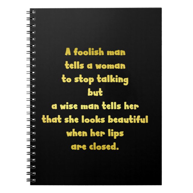 Funny Foolish and Wise Man Joke Notebook (Front)