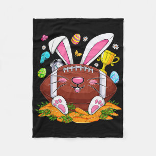 Funny Football And Bunny Face Eggs Happy Easter Da Fleece Blanket