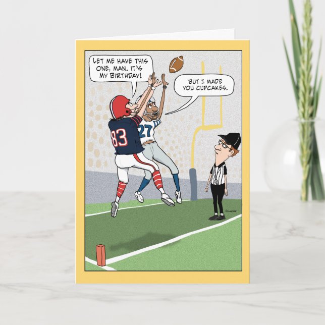 Funny Football Birthday Card (Front)
