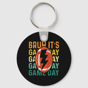 Funny Football Boys Kids Bruh It's Game Day Footba Keychain