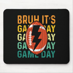 Funny Football Boys Kids Bruh It's Game Day Footba Mouse Pad