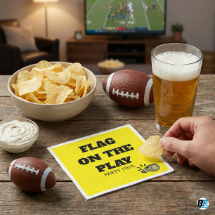Funny Football "Flag On The Play" Penalty Party Napkin