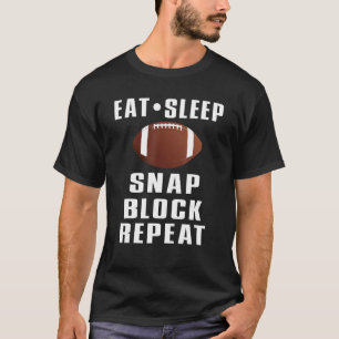 Funny Football Football Centre Snap Block Repeat F T-Shirt