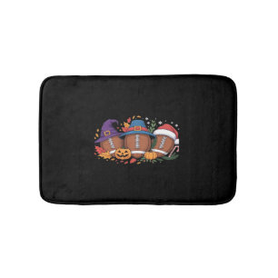 Funny Football Halloween Thanksgiving Xmas Spooky  Bath Mat
