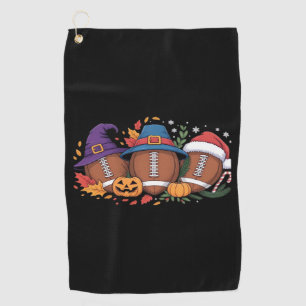 Funny Football Halloween Thanksgiving Xmas Spooky  Golf Towel