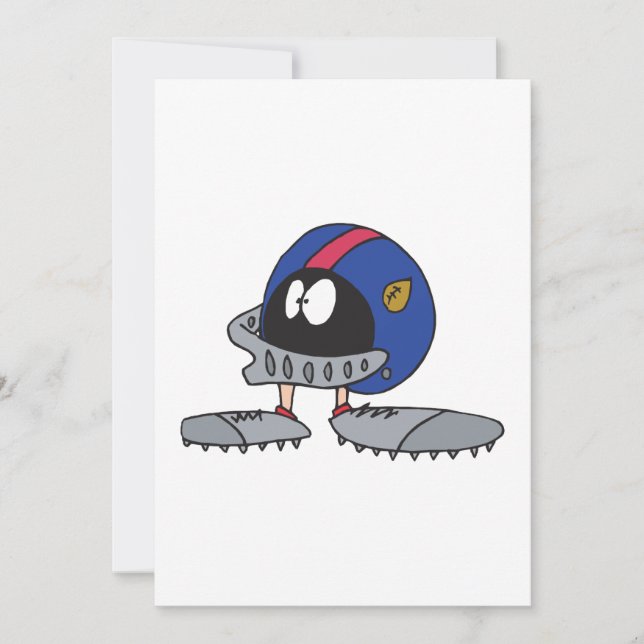 funny football helmet cartoon character (Front)