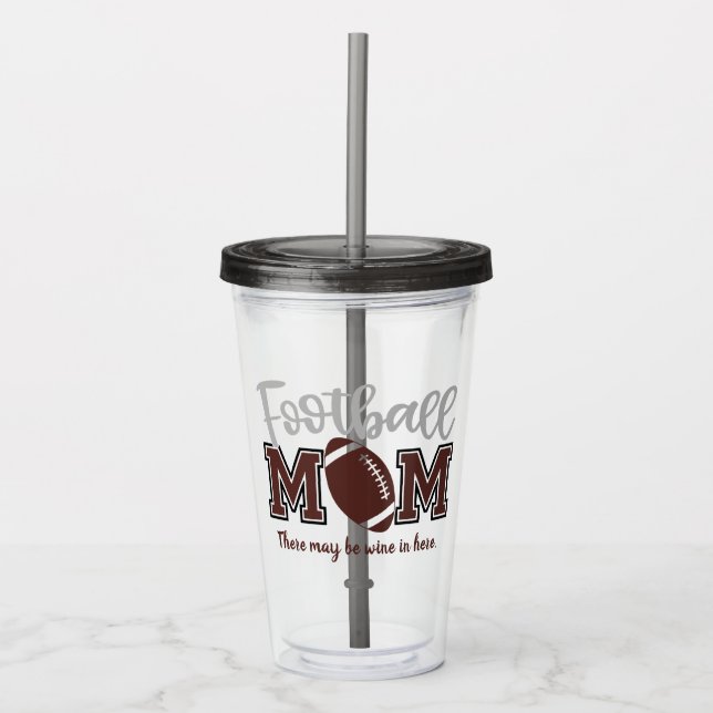 Funny Football Mom Acrylic Tumbler (Front)