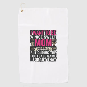 Funny Football Mom Vintage Engraving Shirt Design_ Golf Towel