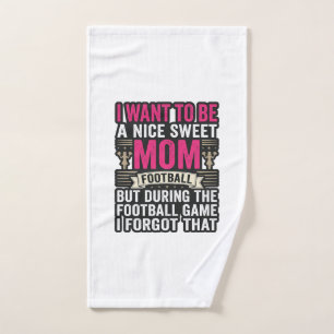 Funny Football Mom Vintage Engraving Shirt Design_ Hand Towel