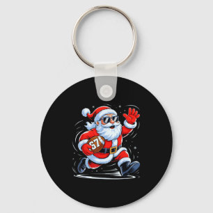 Funny Football Santa 67 Christmas Xmas Holiday Boy Keychain
