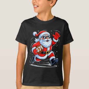 Funny Football Santa 67 Christmas Xmas Holiday Boy T-Shirt