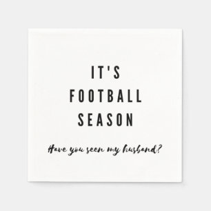 Funny Football Season Husband Super Bowl  Napkin