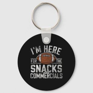 Funny Football Snacks And Commercials Gifts For Me Keychain