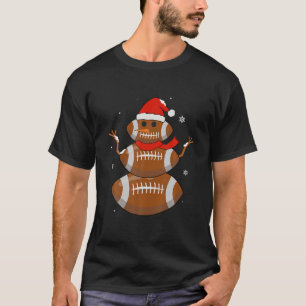 Funny Football Snowman Christmas Tree Pajamas T-Shirt