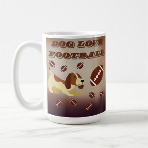 Funny Football Soccer Brown Dog Sports Dog Mom Dad Coffee Mug