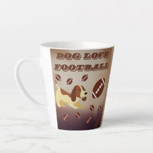 Funny Football Soccer Brown Dog Sports Dog Mom Dad Latte Mug