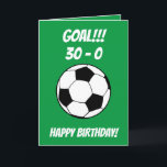 Funny Football Soccer Green Son 30th Birthday Card<br><div class="desc">Funny Football Soccer Green Son 30th Birthday, a unique design made for anyone looking for something special for their son on his birthday. The design features a funny ball graphic in the front with customizable text that you can personalize, so, don't hesitate to customize it in order to make your...</div>