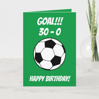 Funny Football Soccer Green Son 30th Birthday Card