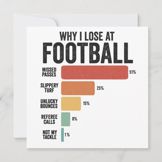 Funny Football Sport Why I Lose At Rugby Game   Holiday Card (Front)